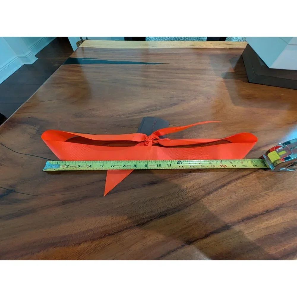 Louis Vuitton Orange Ribbon Bow 39 Inches Long w unused gift tag 36